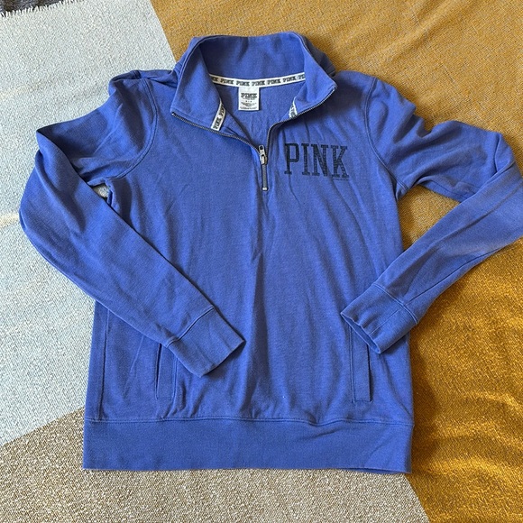 <3 Pink 1/4 Zip Up Sweater - Picture 1 of 6